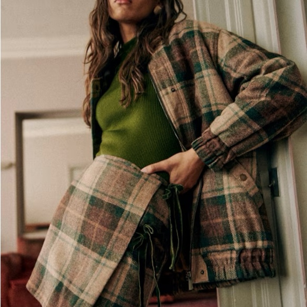 Sezane Opaline Tartan Mini skirt